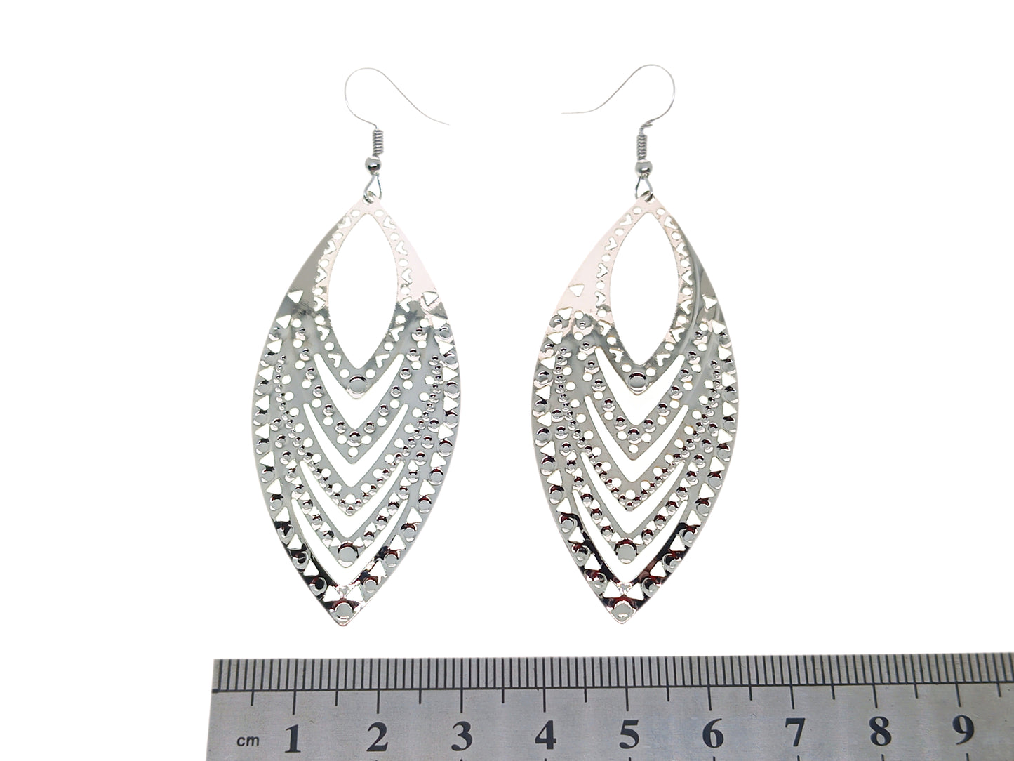 Stainless Steel Teardrop Dangle Earrings | 85mm | Boxed
