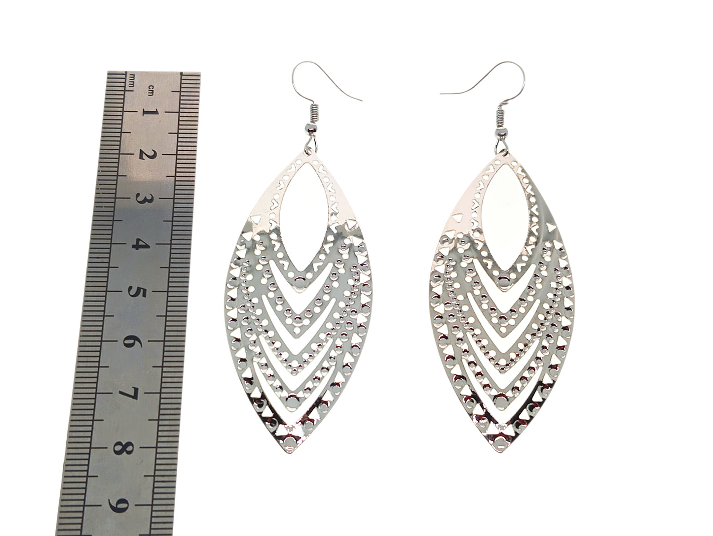 Stainless Steel Teardrop Dangle Earrings | 85mm | Boxed