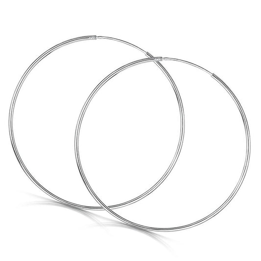 925 Sterling Silver Large Hoop Earrings | 40-60mm | Boxed