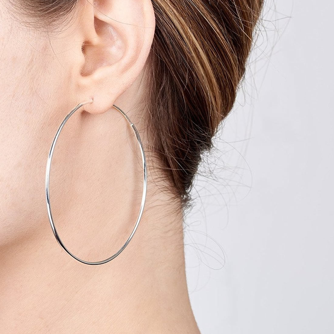 925 Sterling Silver Large Hoop Earrings | 40-60mm | Boxed
