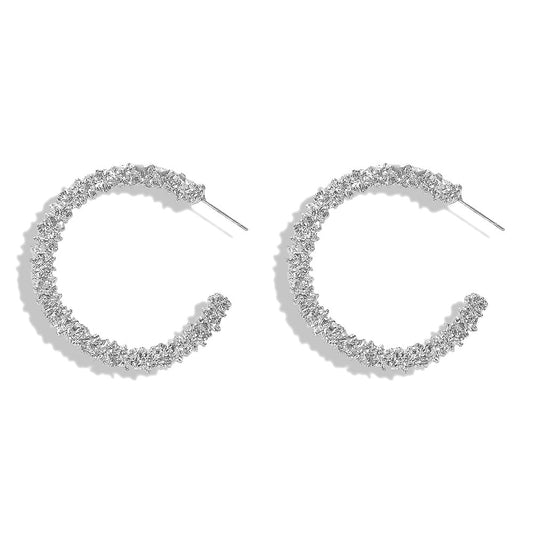 Hoop Earrings Silver Plated Earrings Hoop Earrings Silver Plated Yellow Gold Plated Zinc Alloy