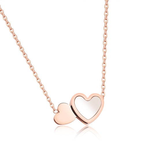 Rose Gold Plated Shell Heart Necklace (43cm)