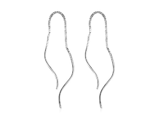 Sterling Silver Thread-Through Earrings Earrings Dangle Earrings Sterling Silver Thread Through Earrings