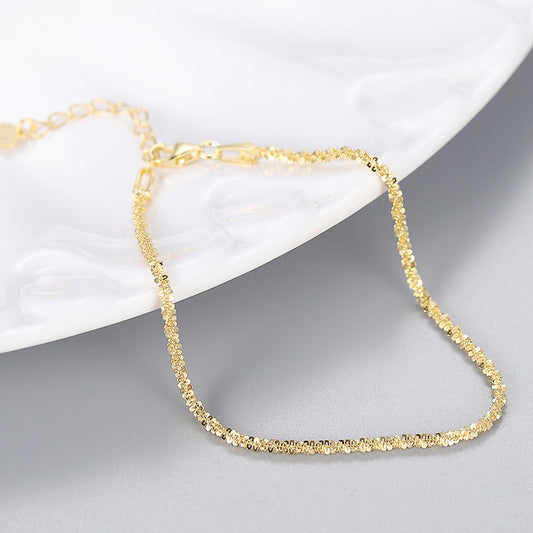 Yellow Gold Plated Sterling Silver Bracelet | Adjustable 16-19cm | Gift Boxed