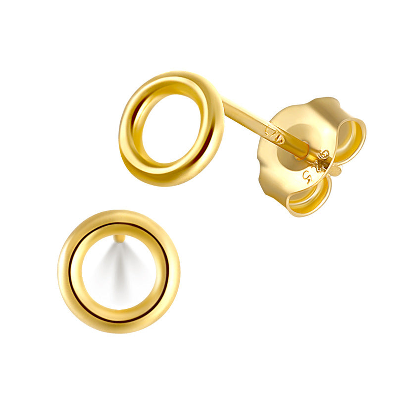 Sterling Silver Stud Earrings Yellow Gold Plated Earrings Platinum Plated Sterling Silver Stud Earrings Yellow Gold Plated