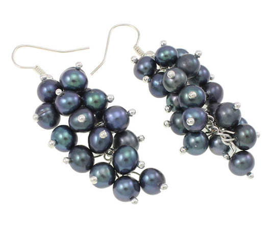 Pearl Grape Earrings Earrings Drop Earrings Fish Hook Earrings Freshwater Pearl Iron