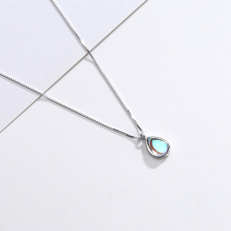 Sterling Silver Pendant Necklace (Moonstone) Necklace Opalite Pendant Necklace Sterling Silver