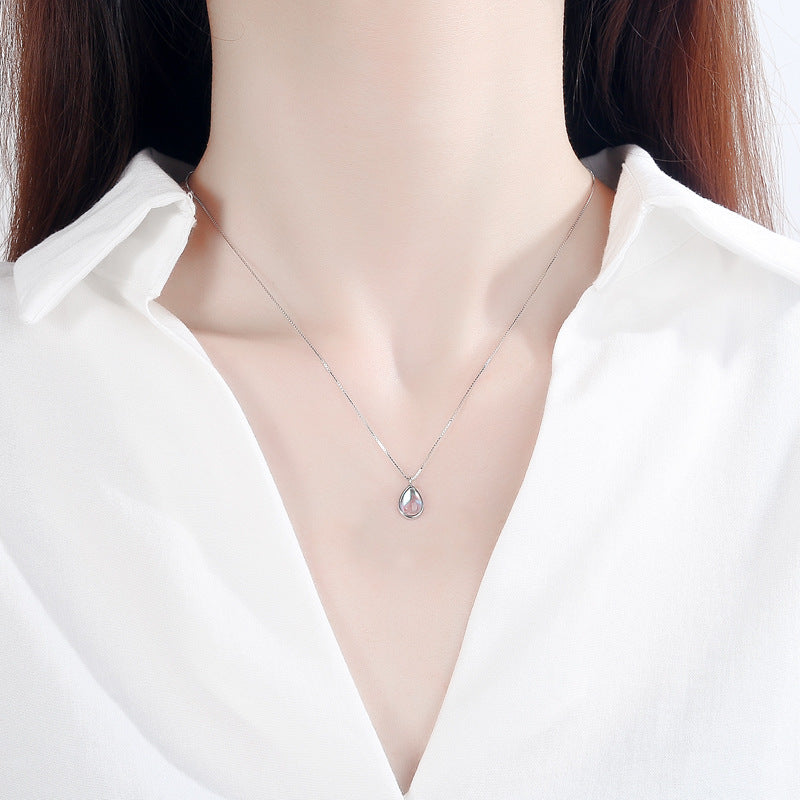 Sterling Silver Pendant Necklace (Moonstone) Necklace Opalite Pendant Necklace Sterling Silver