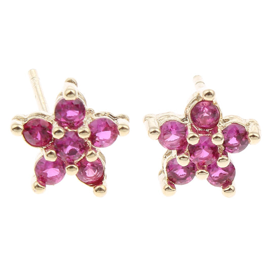 Rose Flower Stud Earrings Earrings Brass Cubic Zirconia Rose Stud Earrings