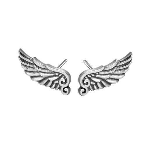 Sterling Silver Wing Stud Earrings Earrings Sterling Silver Stud Earrings Wing