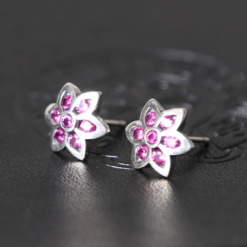 925 Sterling Silver Flower Stud Earrings | 9-11mm | Gift Boxed