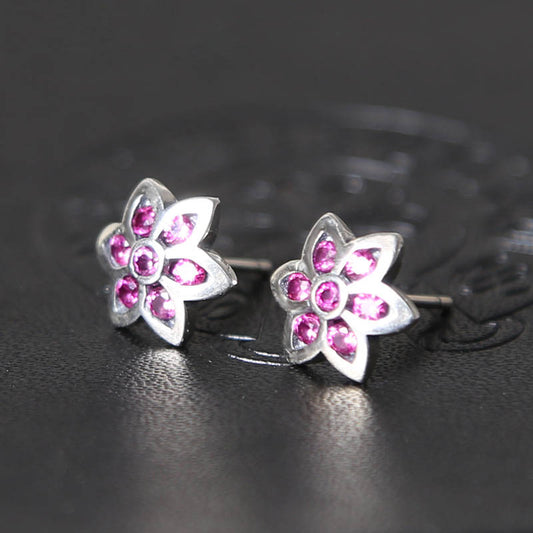 925 Sterling Silver Flower Stud Earrings | 9-11mm | Gift Boxed