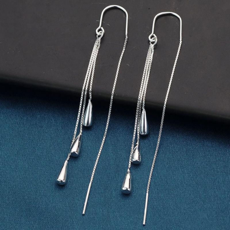 Sterling Silver Thread-Through Earrings Earrings Dangle Earrings Sterling Silver Thread Through Earrings