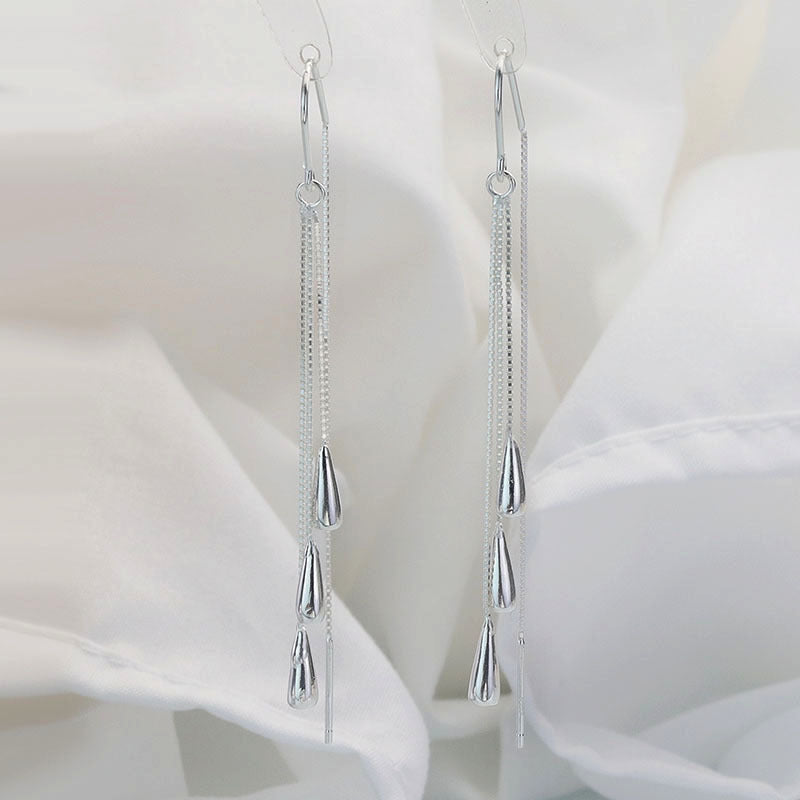 Sterling Silver Thread-Through Earrings Earrings Dangle Earrings Sterling Silver Thread Through Earrings