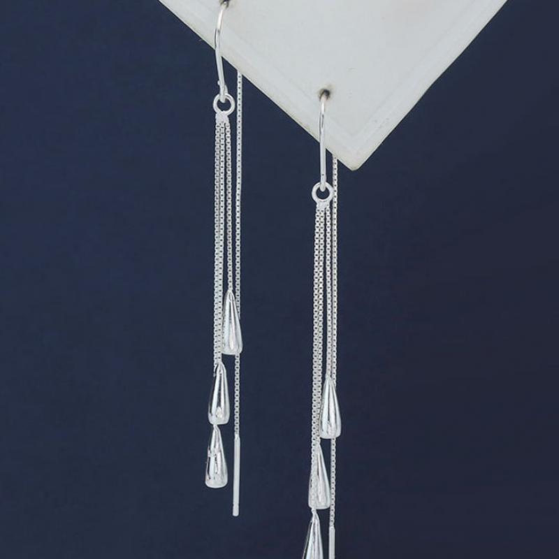 Sterling Silver Thread-Through Earrings Earrings Dangle Earrings Sterling Silver Thread Through Earrings