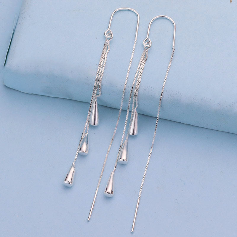 Sterling Silver Thread-Through Earrings Earrings Dangle Earrings Sterling Silver Thread Through Earrings