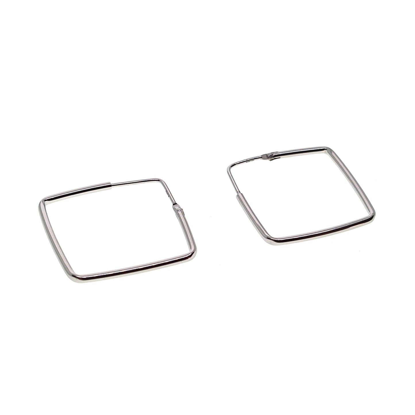 925 Sterling Silver Square Hoop Earrings | 17mm or 22mm | Geometric | Gift Boxed