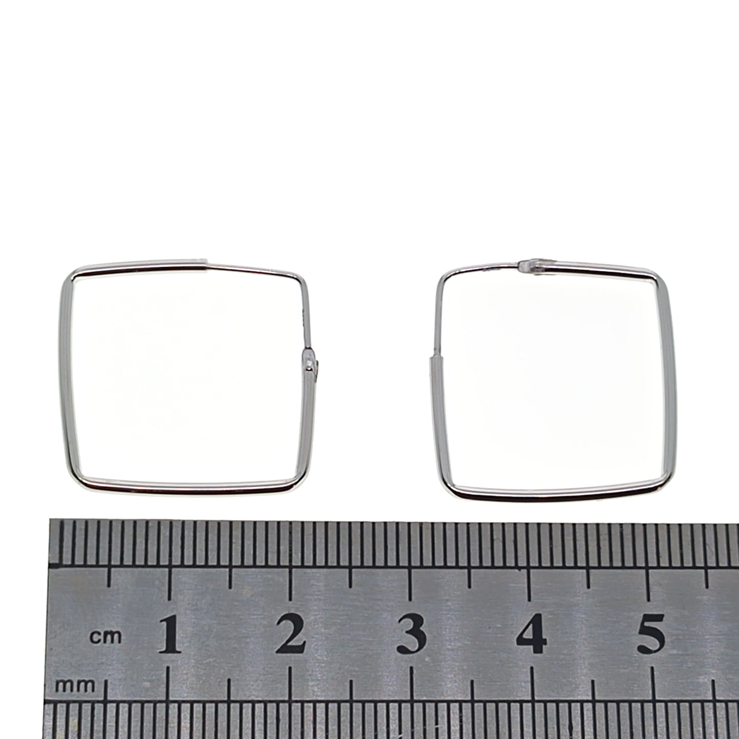 925 Sterling Silver Square Hoop Earrings | 17mm or 22mm | Geometric | Gift Boxed