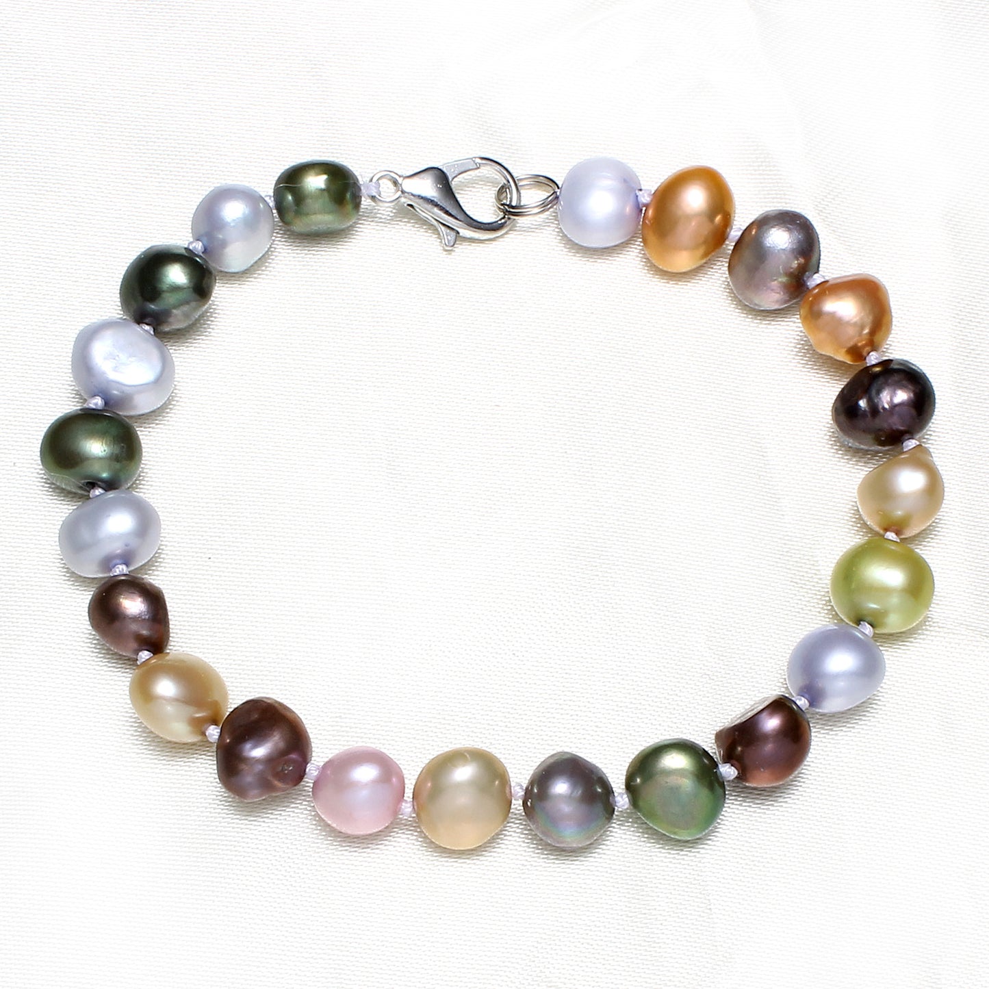 Freshwater Pearl Bracelet | Multicolour Baroque Pearls | 19cm | Gift Boxed