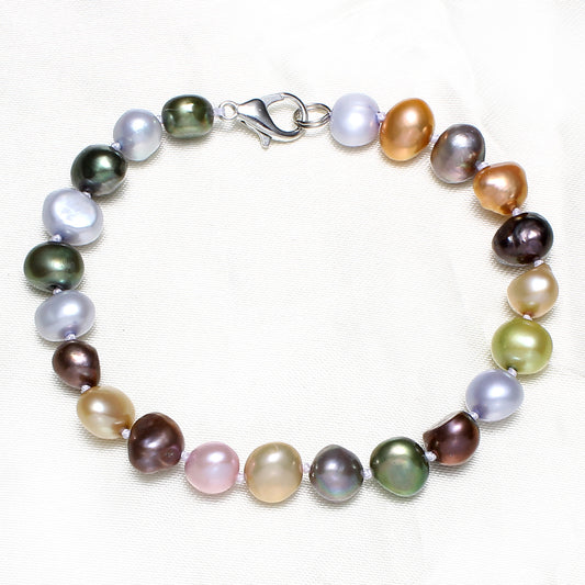 Freshwater Pearl Bracelet | Multicolour Baroque Pearls | 19cm | Gift Boxed