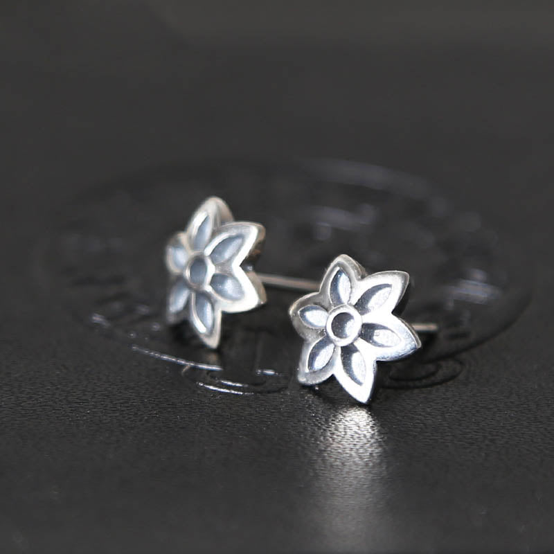 925 Sterling Silver Flower Stud Earrings | 9-11mm | Gift Boxed