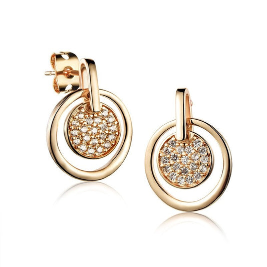 Gold Plated Crystal Earrings Earrings Crystal Drop Earrings Rhinestone Stud Earrings Yellow Gold Plated
