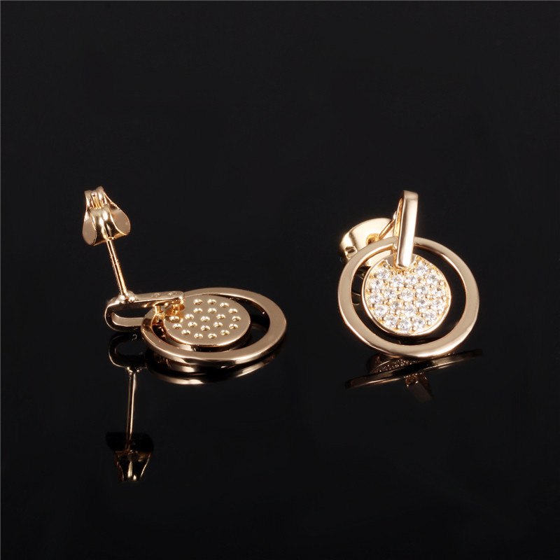 Gold Plated Crystal Earrings Earrings Crystal Drop Earrings Rhinestone Stud Earrings Yellow Gold Plated