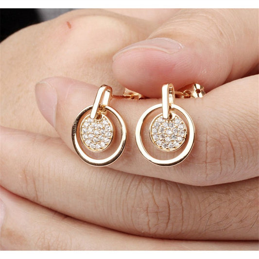 Gold Plated Crystal Earrings Earrings Crystal Drop Earrings Rhinestone Stud Earrings Yellow Gold Plated