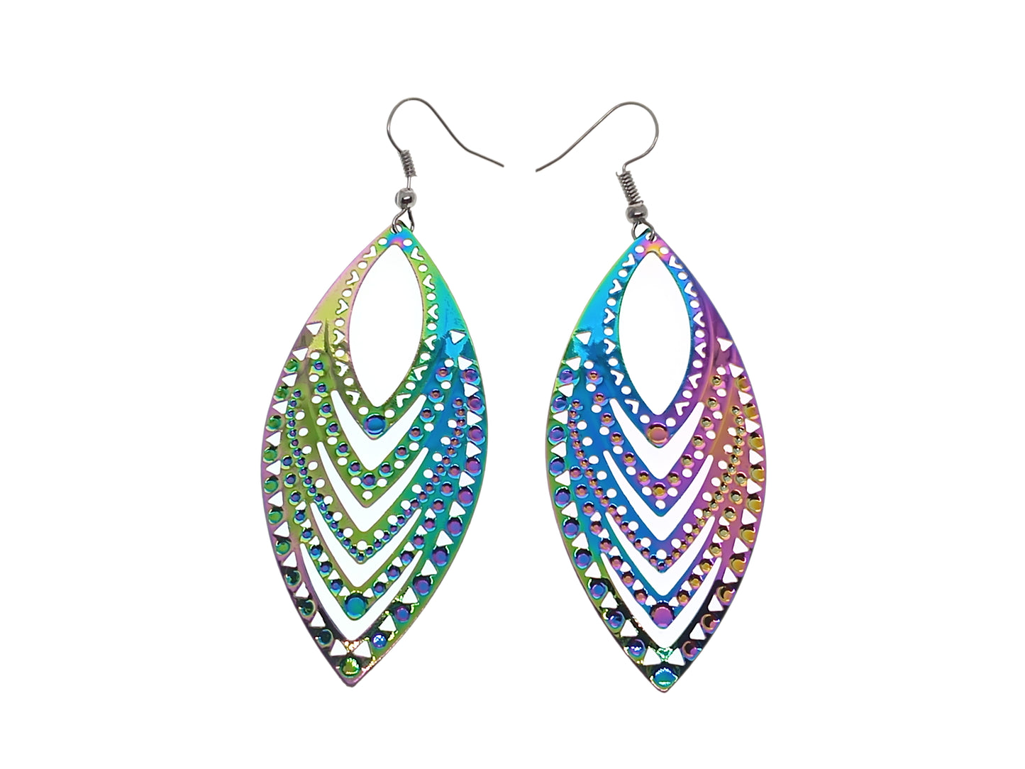 Stainless Steel Teardrop Dangle Earrings | 85mm | Boxed