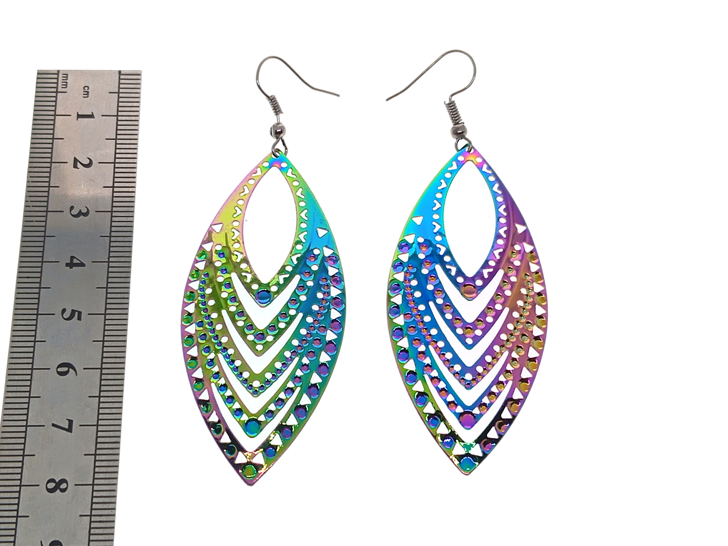 Stainless Steel Teardrop Dangle Earrings | 85mm | Boxed