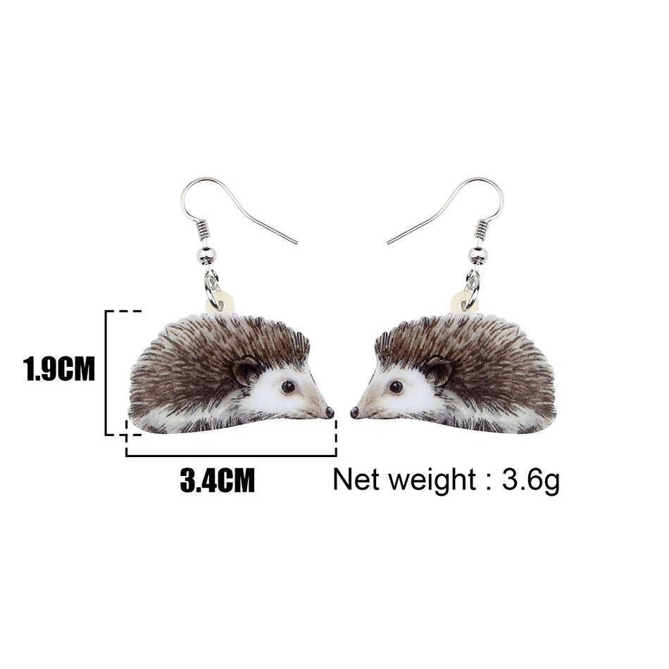 Hedgehog Dangle Earrings | 46x34mm | Gift Boxed