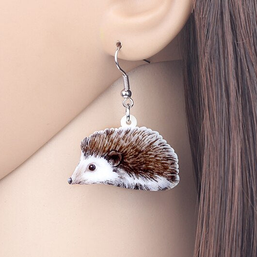 Hedgehog Dangle Earrings | 46x34mm | Gift Boxed
