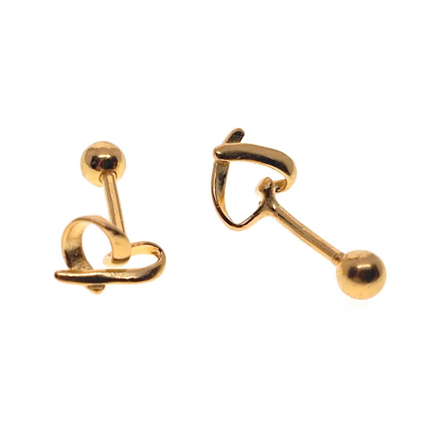 Imperfect 925 Sterling Silver Gold Plated Heart Studs | 5x7mm | Gift Boxed