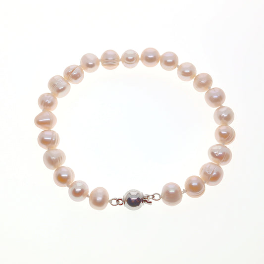 Pink Freshwater Pearl Bracelet | 7-9mm | 19cm Length | Gift Boxed