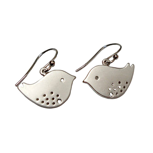 Silver Plated Bird Earrings | 16mm
