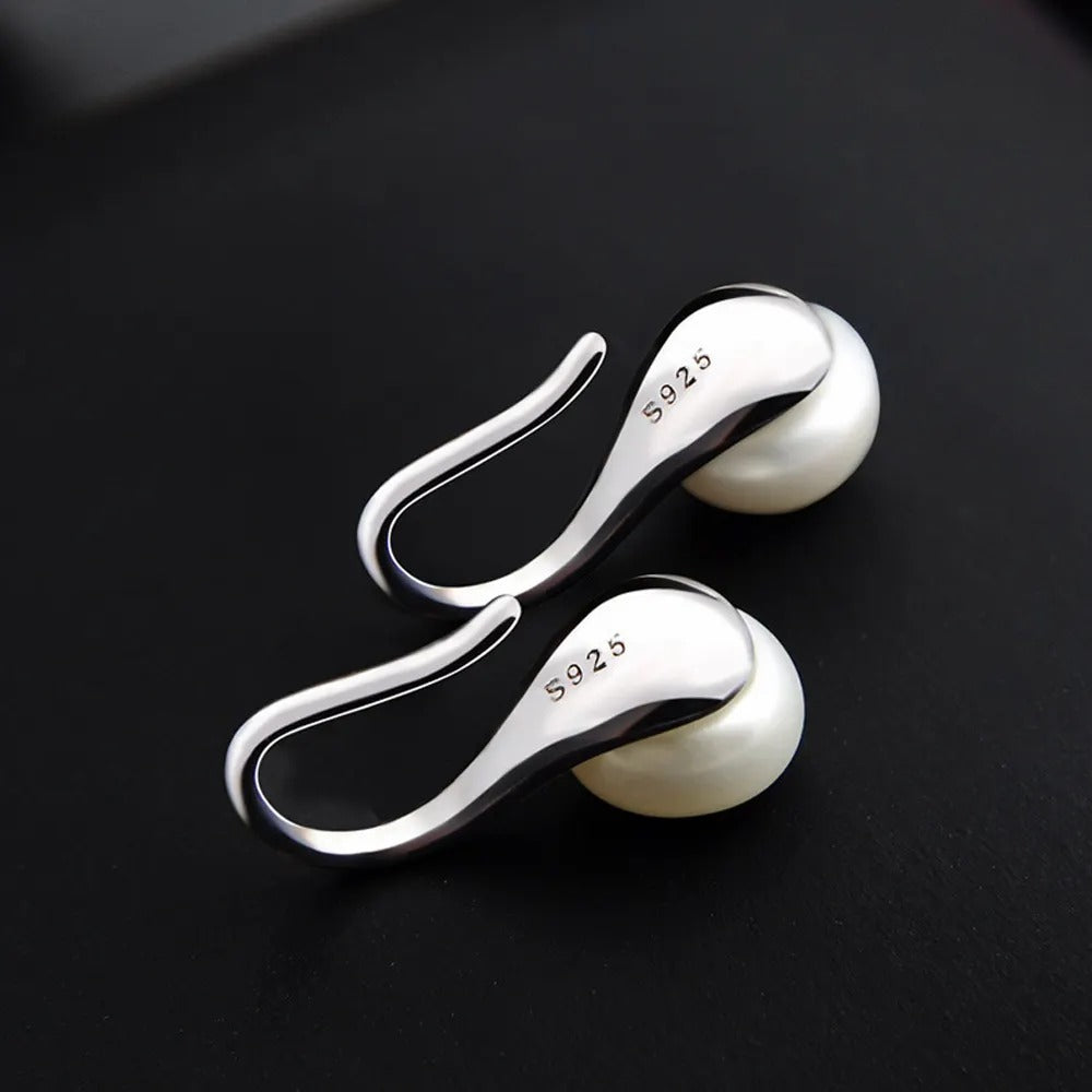 925 Sterling Silver Freshwater Pearl Drop Earrings | 14x6mm | Gift Boxed