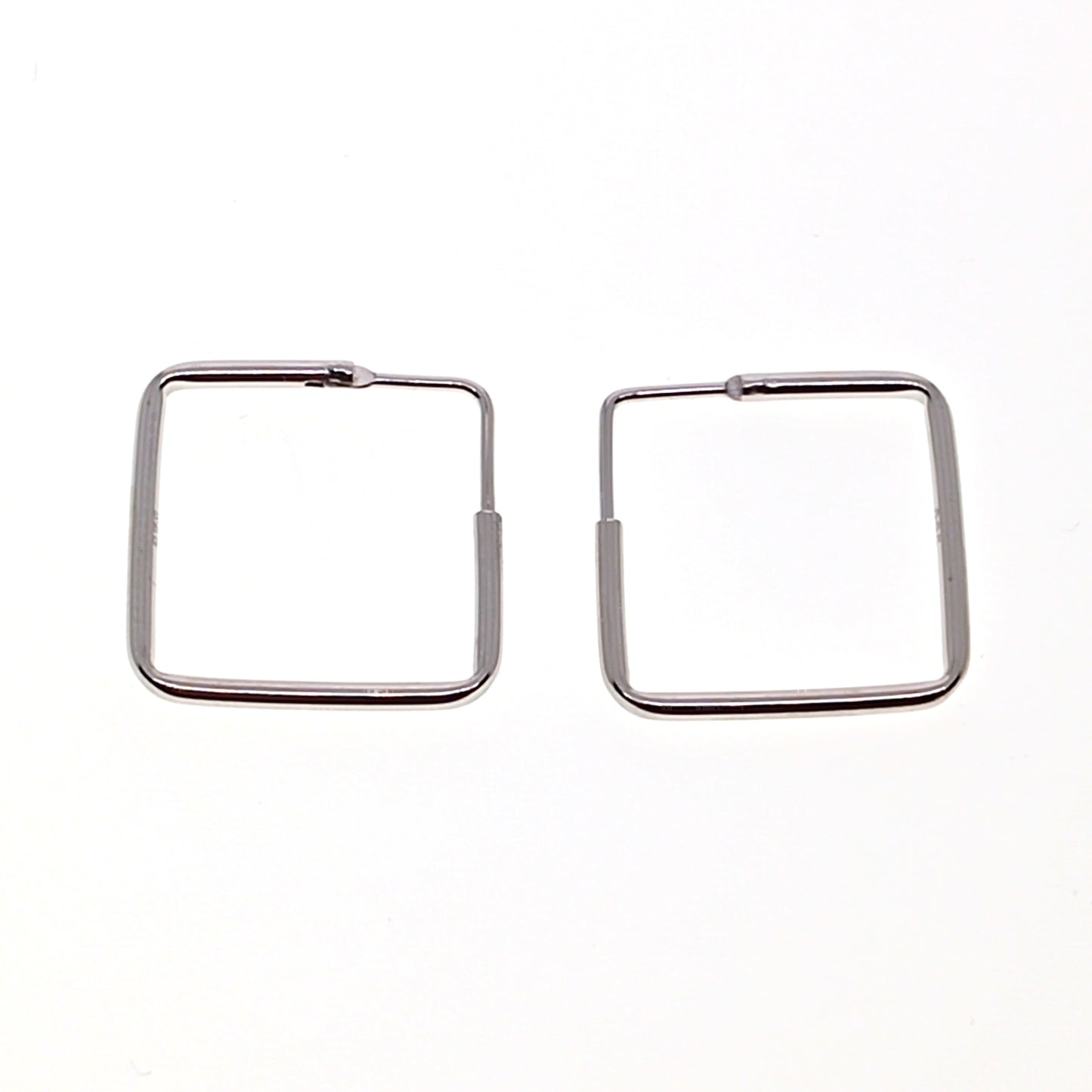 925 Sterling Silver Square Hoop Earrings | 17mm | Gift Boxed