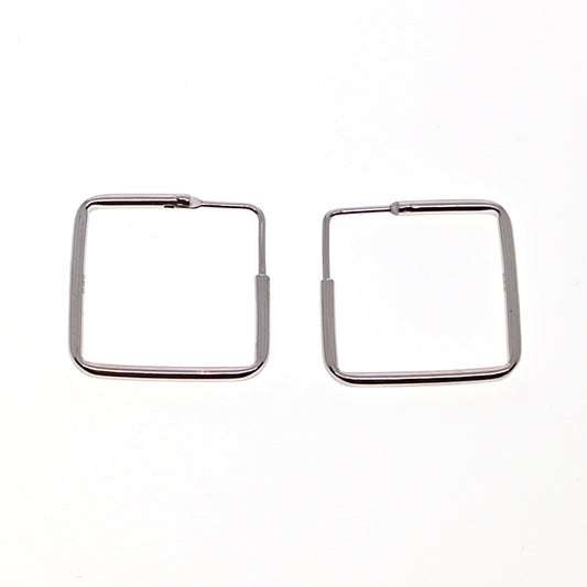 925 Sterling Silver Square Hoop Earrings | 17mm | Gift Boxed