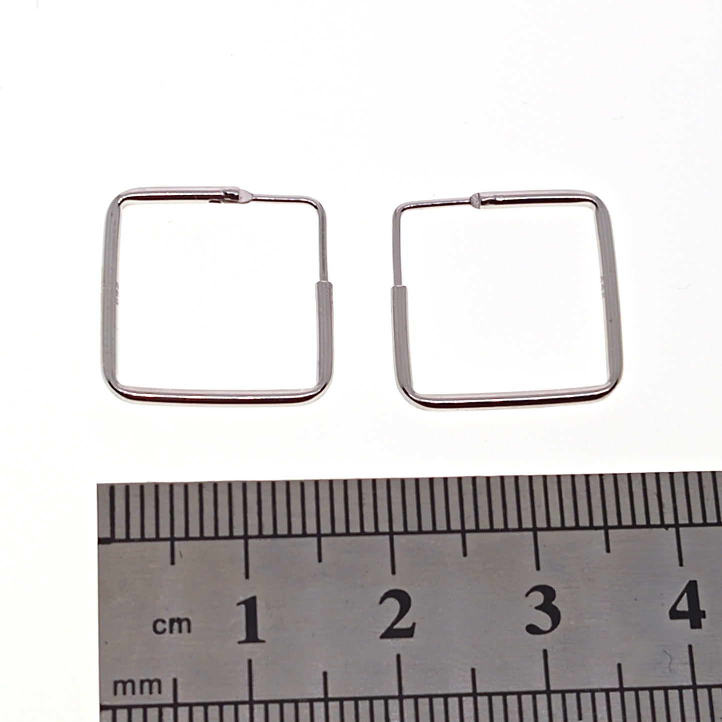 925 Sterling Silver Square Hoop Earrings | 17mm | Gift Boxed