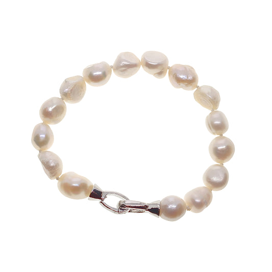 White Freshwater Pearl Bracelet | 8-9mm Pearls | 19cm Length | Gift Boxed