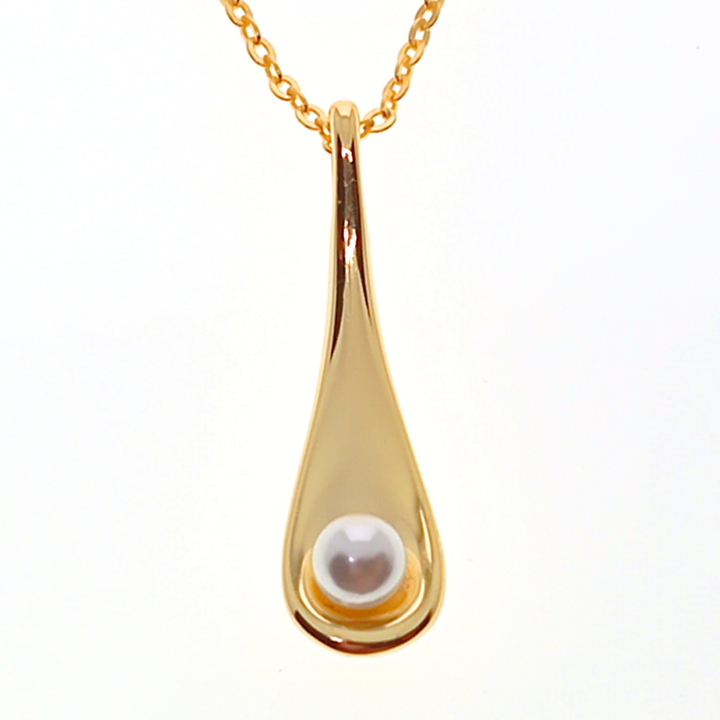 925 Sterling Silver Gold Plated Pearl Pendant Necklace | 51-61cm | Gift Boxed