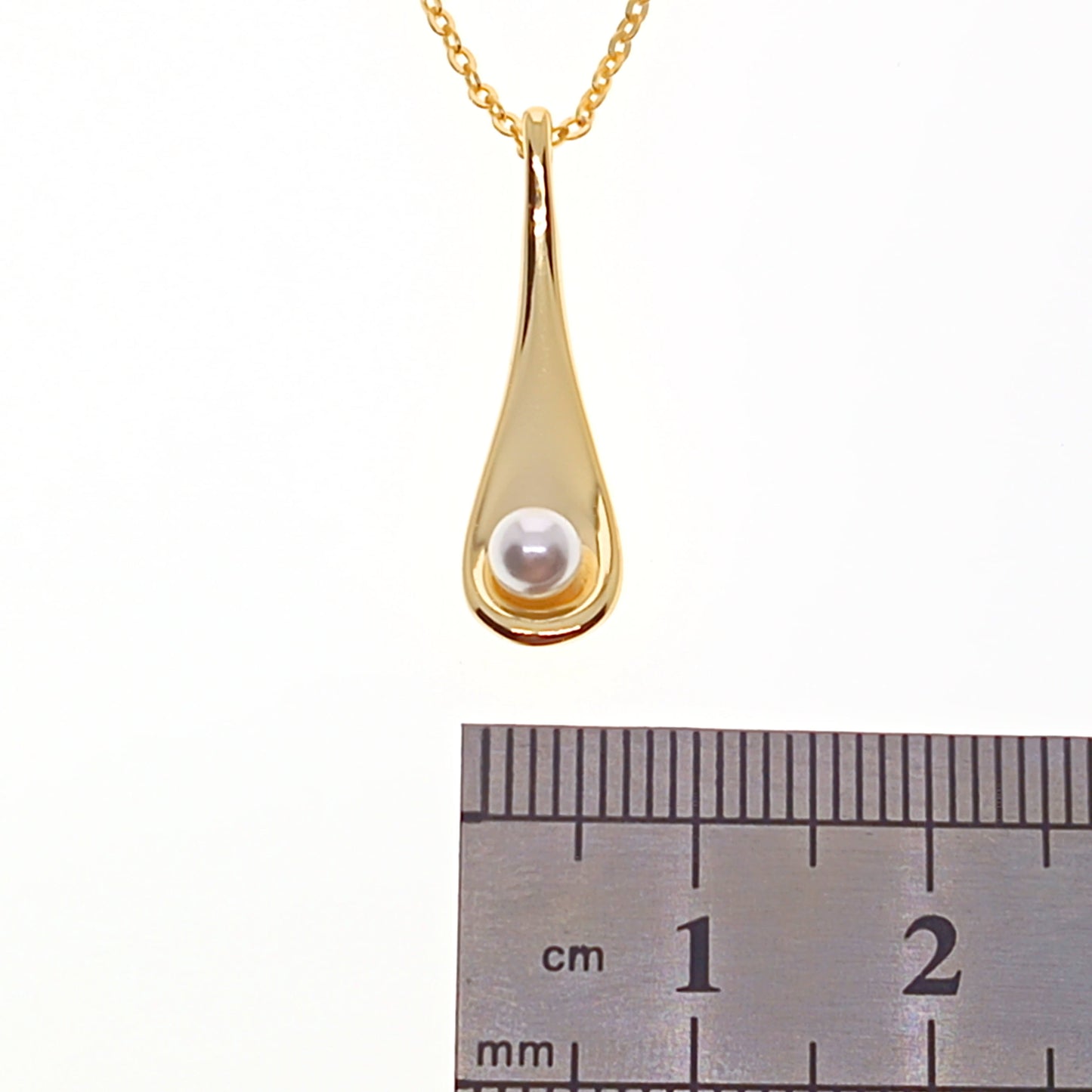 925 Sterling Silver Gold Plated Pearl Pendant Necklace | 51-61cm | Gift Boxed